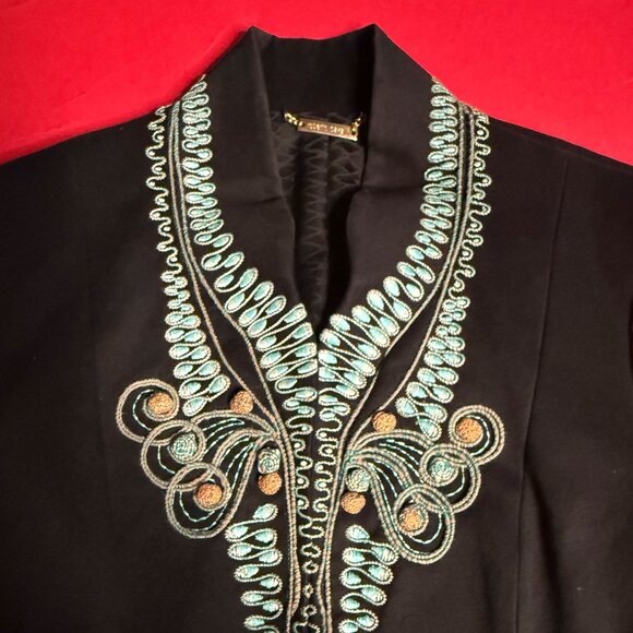 Roberto Cavalli Embroidered Cotton Jacket – Black, Y2K Style, Women’s M - Picture 5 of 11